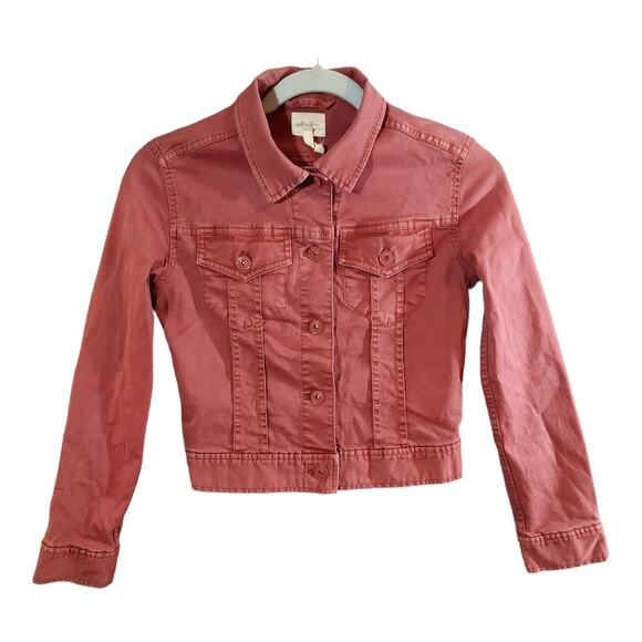 Wilfred Free Button-front Japanese Denim Jacket in Mauve Casual Women's 0 - Picture 1 of 5